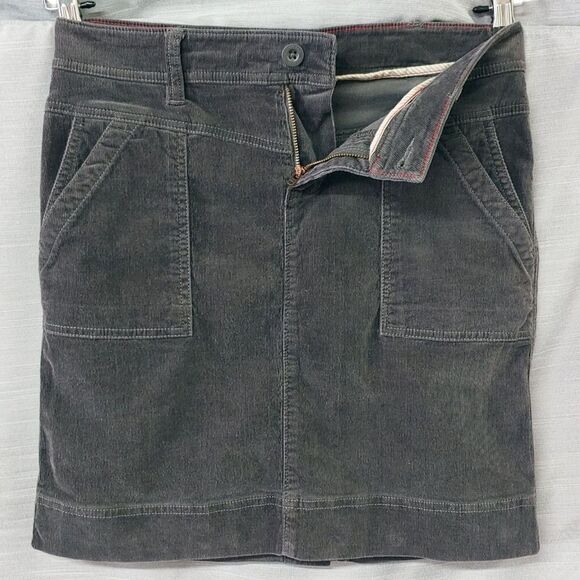 Minimalist The North Face Grey Stretch Corduroy Above Knee Pencil Skirt Womens 4 - Picture 2 of 9